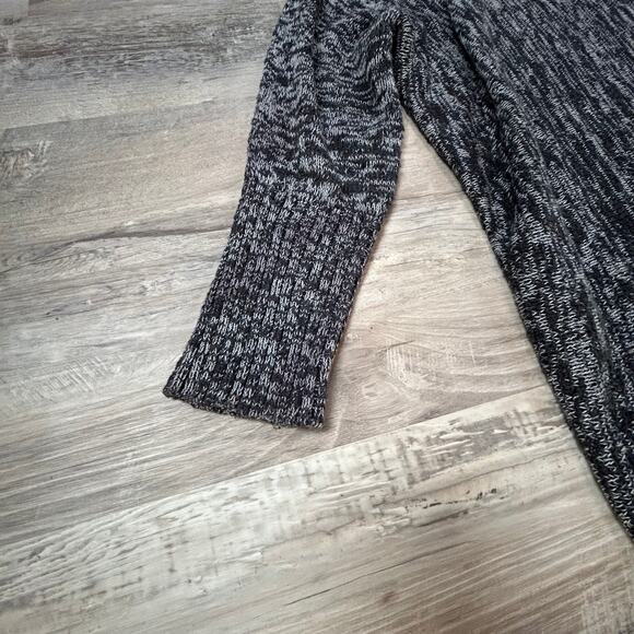 Eileen Fisher Marled Organic Cotton Knit Sweater Black Gray Small - Picture 3 of 6